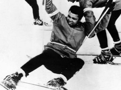 Muhammad Ali on ski’s at Mount Snow back in 1970